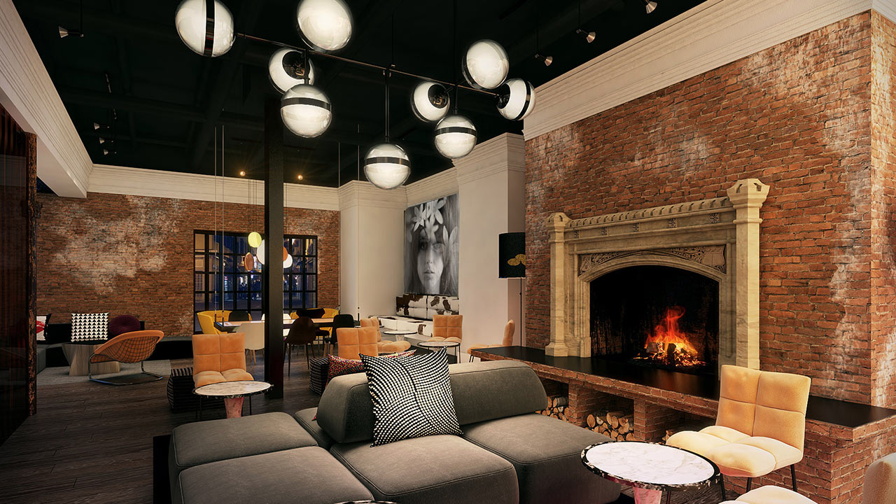 Zeppelin Lounge Fireplace